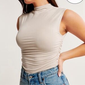 abercrombie sleek seamless ruched mock neck